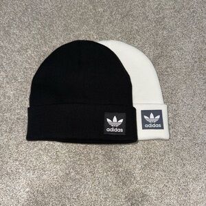 Adidas Classic Black and Off White Beanie 2 Pack